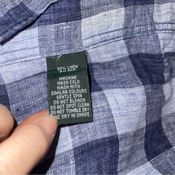 Men's RODD & GUNN Blue Linen Shirt - Picture 8 of 8